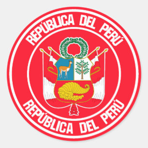 Pegatina Redonda El emblema de la Ronda Perú