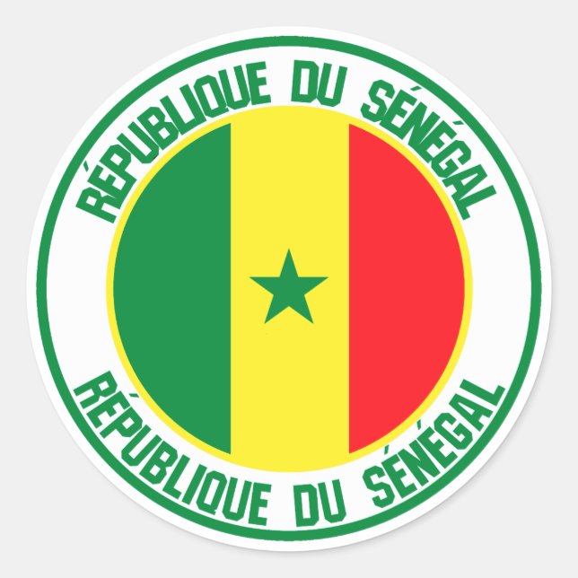Pegatina Redonda El emblema de la Ronda Senegal (Anverso)