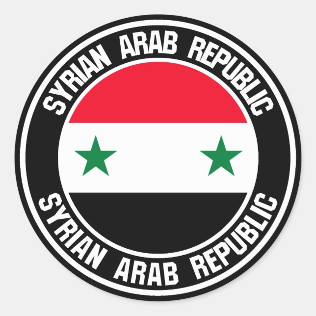 Pegatina Redonda El Emblema de la Ronda Siria (Anverso)