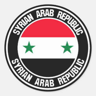 Pegatina Redonda El Emblema de la Ronda Siria