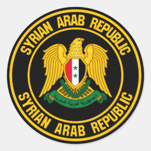 Pegatina Redonda El Emblema de la Ronda Siria
