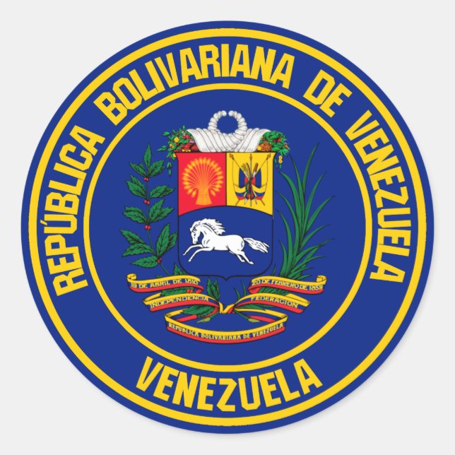 Pegatina Redonda El emblema de la Ronda Venezuela (Anverso)