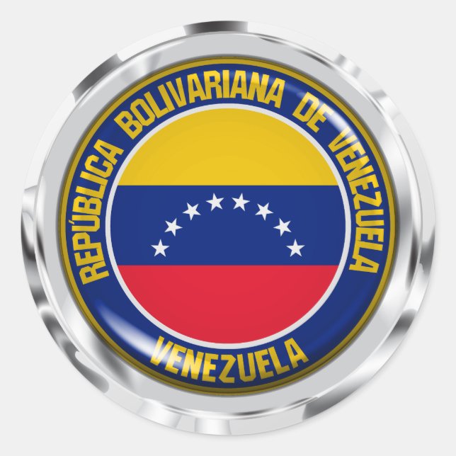 Pegatina Redonda El emblema de la Ronda Venezuela (Anverso)