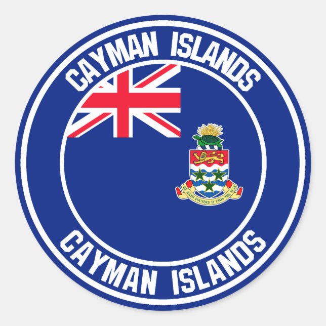 Pegatina Redonda El emblema de las Islas Caimán (Anverso)