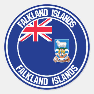 Pegatina Redonda El emblema de las Islas Falkland