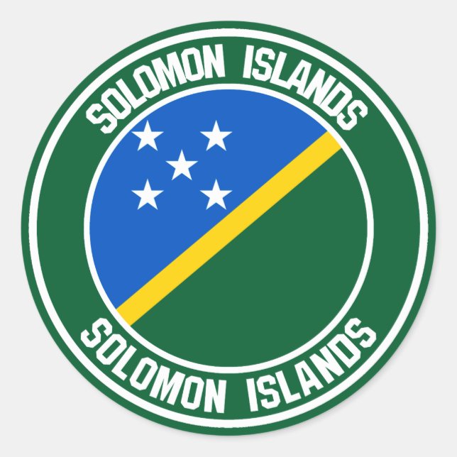 Pegatina Redonda El emblema de las Islas Salomón (Anverso)