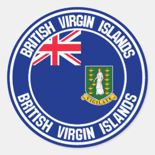 Pegatina Redonda El emblema de las Islas Vírgenes Británicas