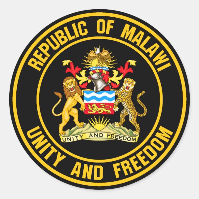 Pegatina Redonda El emblema de Malawi (Anverso)