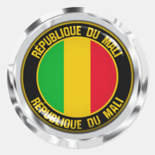 Pegatina Redonda El emblema de Mali