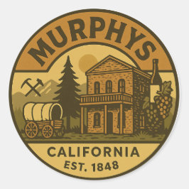 Pegatina Redonda El emblema de Murphy en California