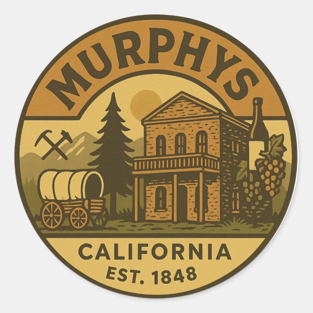 Pegatina Redonda El emblema de Murphy en California (Anverso)