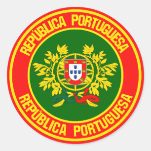 Pegatina Redonda El emblema de Portugal