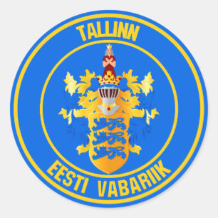 Pegatina Redonda El Emblema redondo de Tallinn