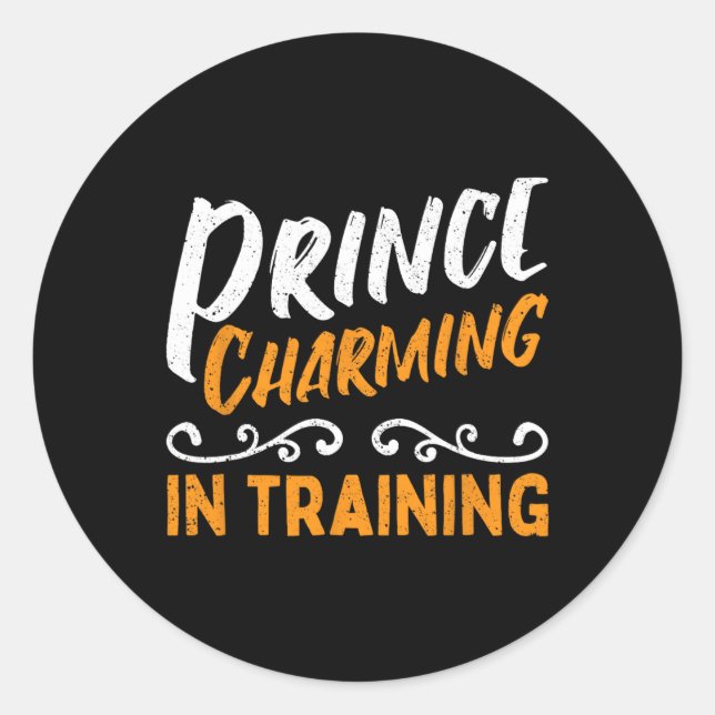 Pegatina Redonda El Encanto Del Príncipe En Entrenamiento Héroe De  (Anverso)