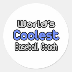 Pegatina Redonda El entrenador de béisbol más frío del mundo