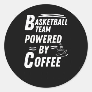 Pegatina Redonda El equipo de baloncesto con poder