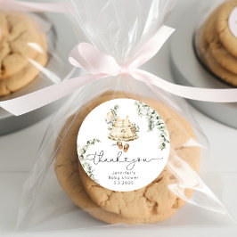 Pegatina Redonda El equipo de bebés de la guardería Boho gracias