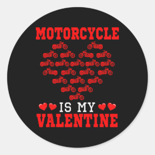 Pegatina Redonda El equipo de conductor de motocicleta es mi corazó