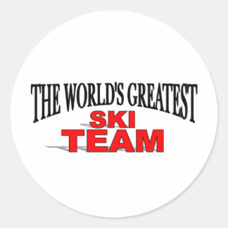 Pegatina Redonda El equipo de esquí más grande del mundo
