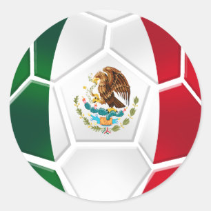 Pegatina Redonda El equipo de fútbol nacional mexicano aviva los