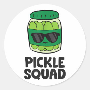 Pegatina Redonda El equipo de Pickle Lover se escuadra divertida