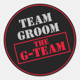 Pegatina Redonda El equipo G-Team Groom