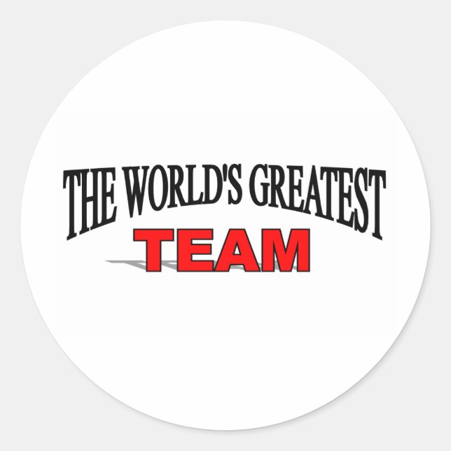 Pegatina Redonda El equipo más grande del mundo (Anverso)
