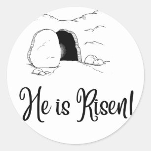 Pegatina Redonda ¡Él es Risen!