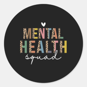 Pegatina Redonda El Escuadrón De Salud Mental Termina El Estigma De