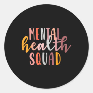 Pegatina Redonda El Escuadrón De Salud Mental Termina El Estigma De