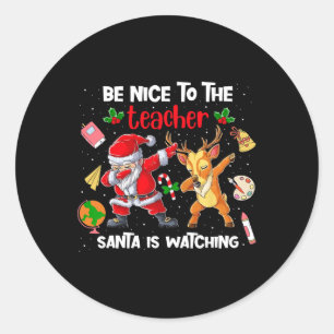 Pegatina Redonda El Escuadrón De Xmas Dabbing Será Agradable Para E