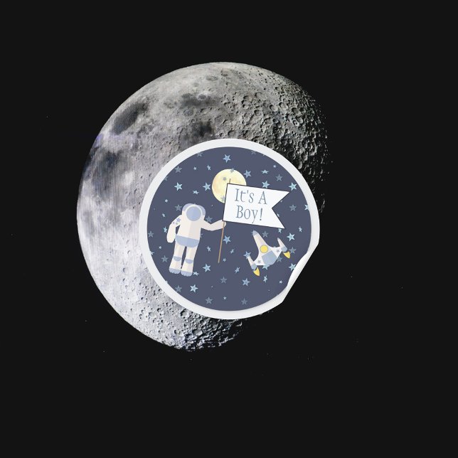 Pegatina Redonda ¡El espacio exterior es un niño! (Subido por el creador)