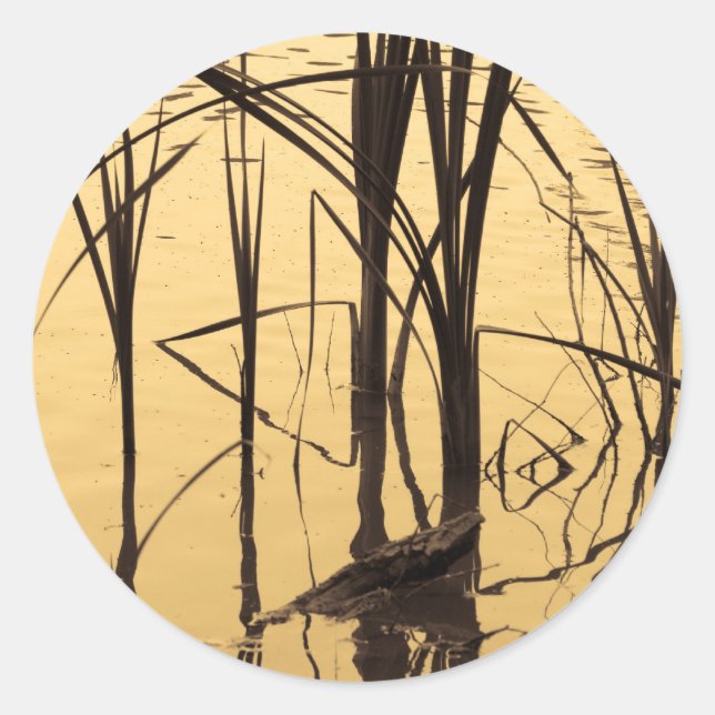 Pegatina Redonda el espejo es un mentiroso (Anverso)