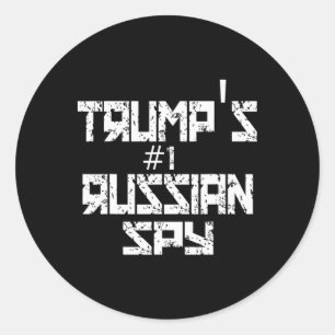 Pegatina Redonda El espía ruso divertido conservador de Trump
