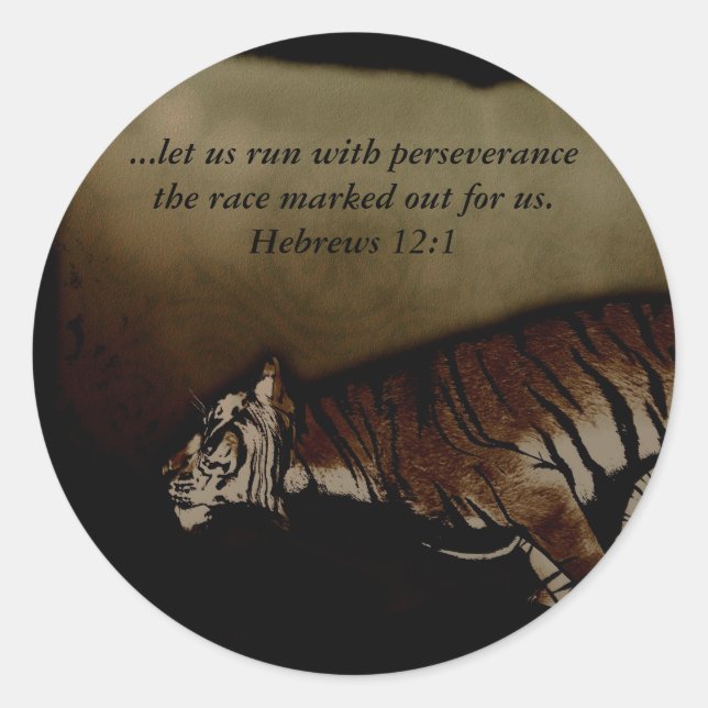 Pegatina Redonda ¡El estímulo Inspirador de los tigres para correr  (Anverso)