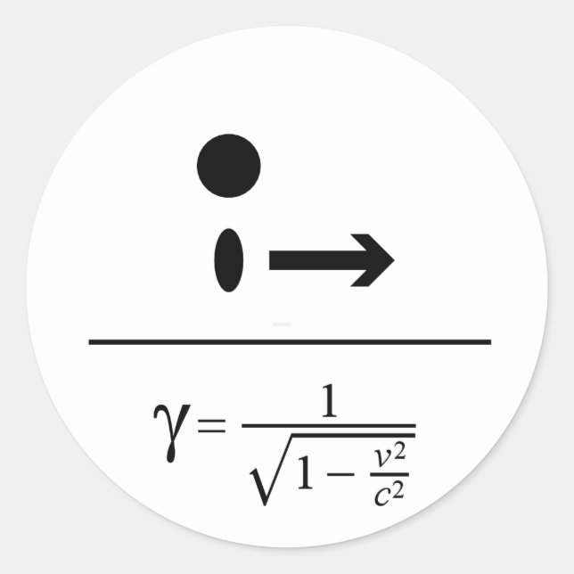 Pegatina Redonda El factor de Lorentz (Anverso)