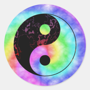 Pegatina Redonda El falso arcoiris Yin Yang