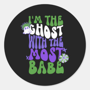 Pegatina Redonda El Fantasma Con La Apelación Más Babes