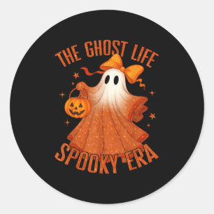Pegatina Redonda El fantasma de la era del fantasma de Halloween