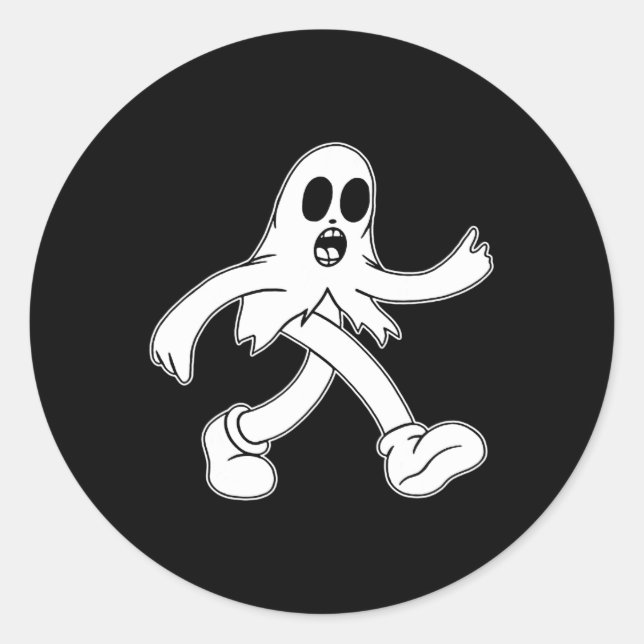 Pegatina Redonda El fantasma de la hoja fantasma del payaso (Anverso)