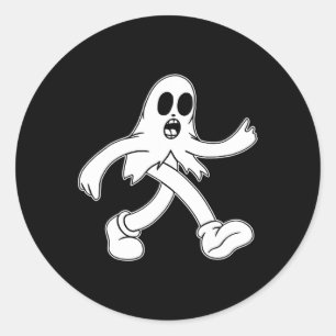 Pegatina Redonda El fantasma de la hoja fantasma del payaso