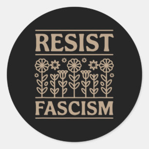 Pegatina Redonda El fascismo resistente protesta contra Trump 6