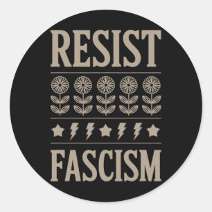 Pegatina Redonda El fascismo resistente protesta contra Trump 8