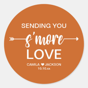 Pegatina Redonda El Favor De Boho S'more Wedding