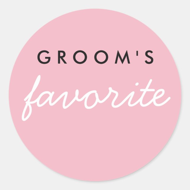 Pegatina Redonda El favorito de personalizable Groom (Anverso)