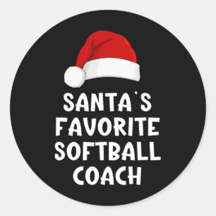 Pegatina Redonda El favorito de Santa de Navidad Coach suave divert