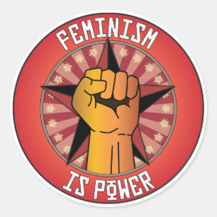 Pegatina Redonda El feminismo es el poder