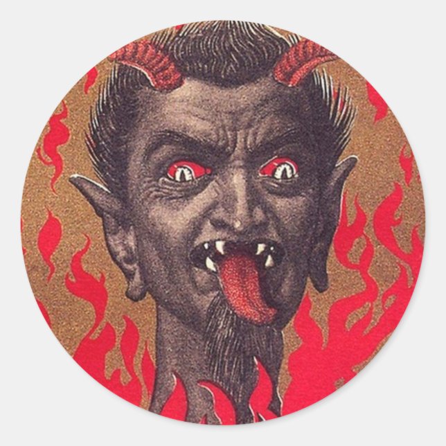 Pegatina Redonda El Fiery Krampus (Anverso)