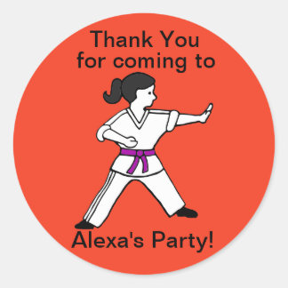 Pegatina Redonda El fiesta de los artes marciales de Alexa le