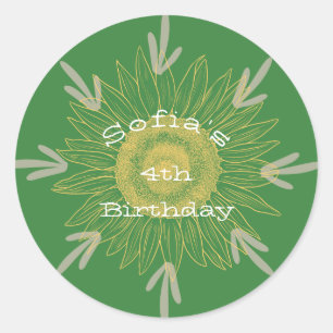 Pegatina Redonda El Fiesta verde de la jungla de Sophia